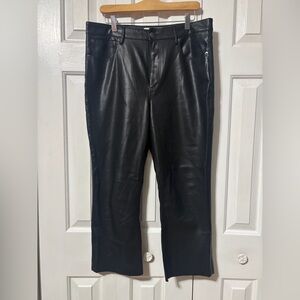 Zara Black Faux Leather Pants sz 10